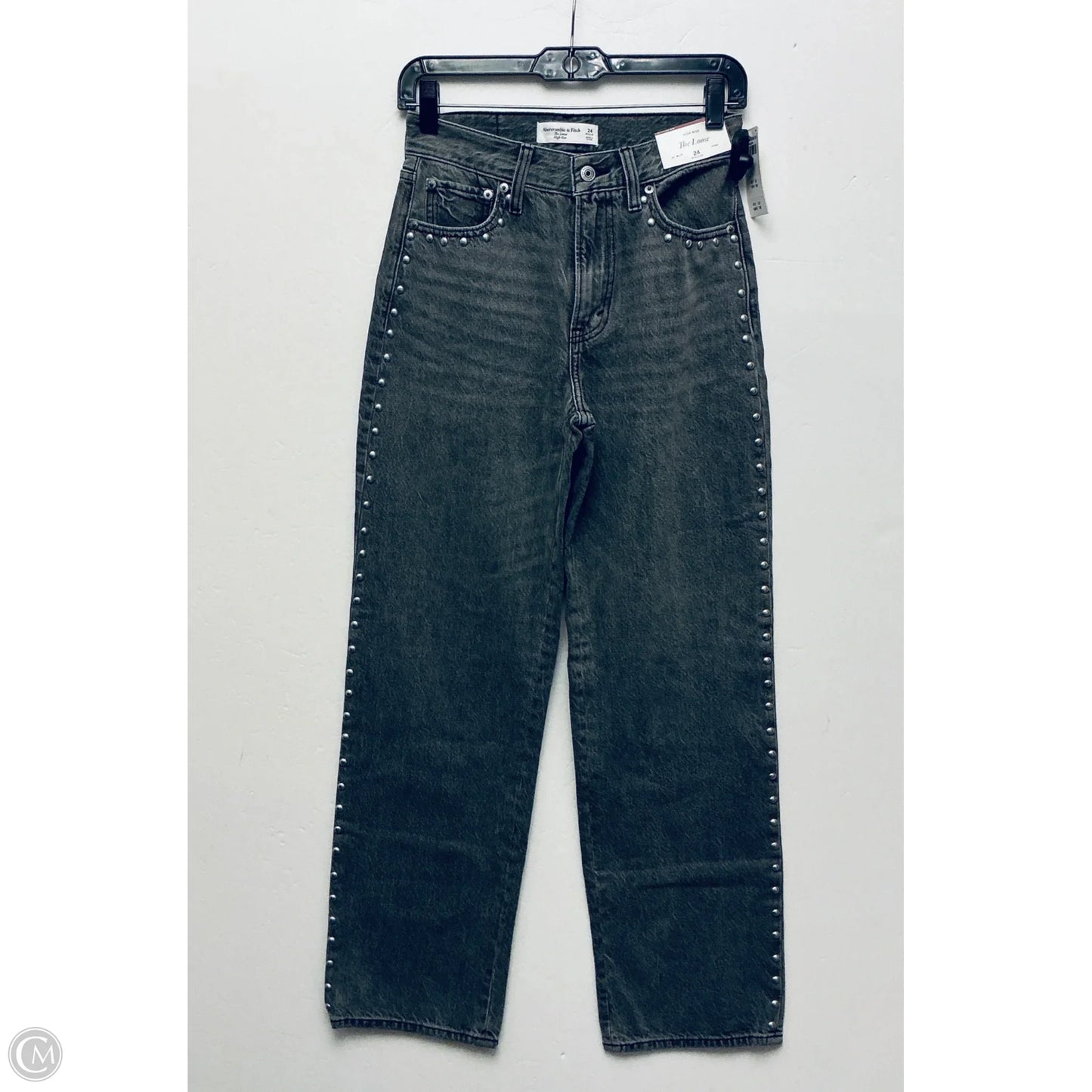 Jeans Straight By Abercrombie And Fitch In Black Denim, Size: 0