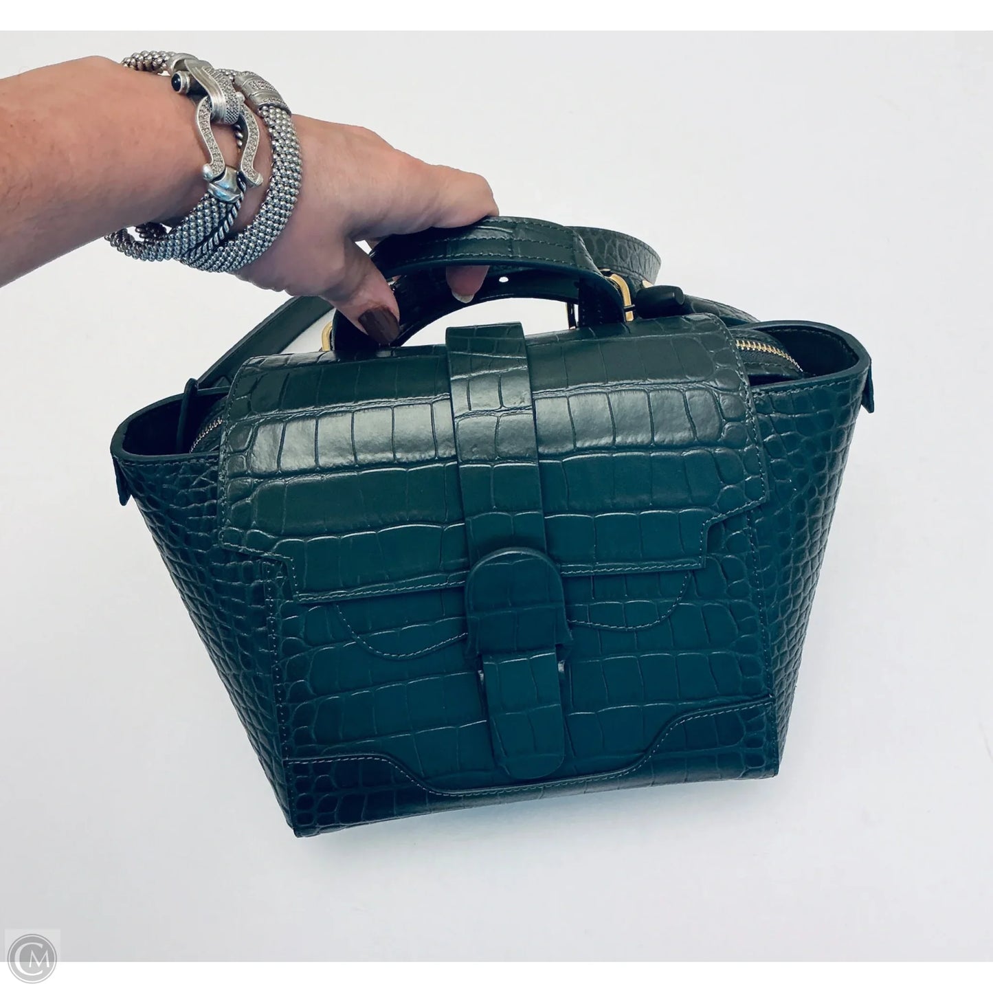 Handbag Leather By Cma, Size: Medium