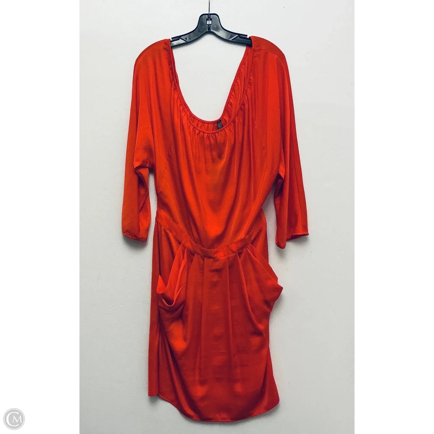 Dress Casual Midi By Bcbgmaxazria In Orange, Size: L