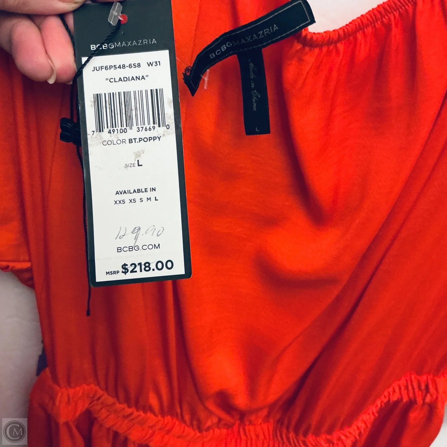 Dress Casual Midi By Bcbgmaxazria In Orange, Size: L