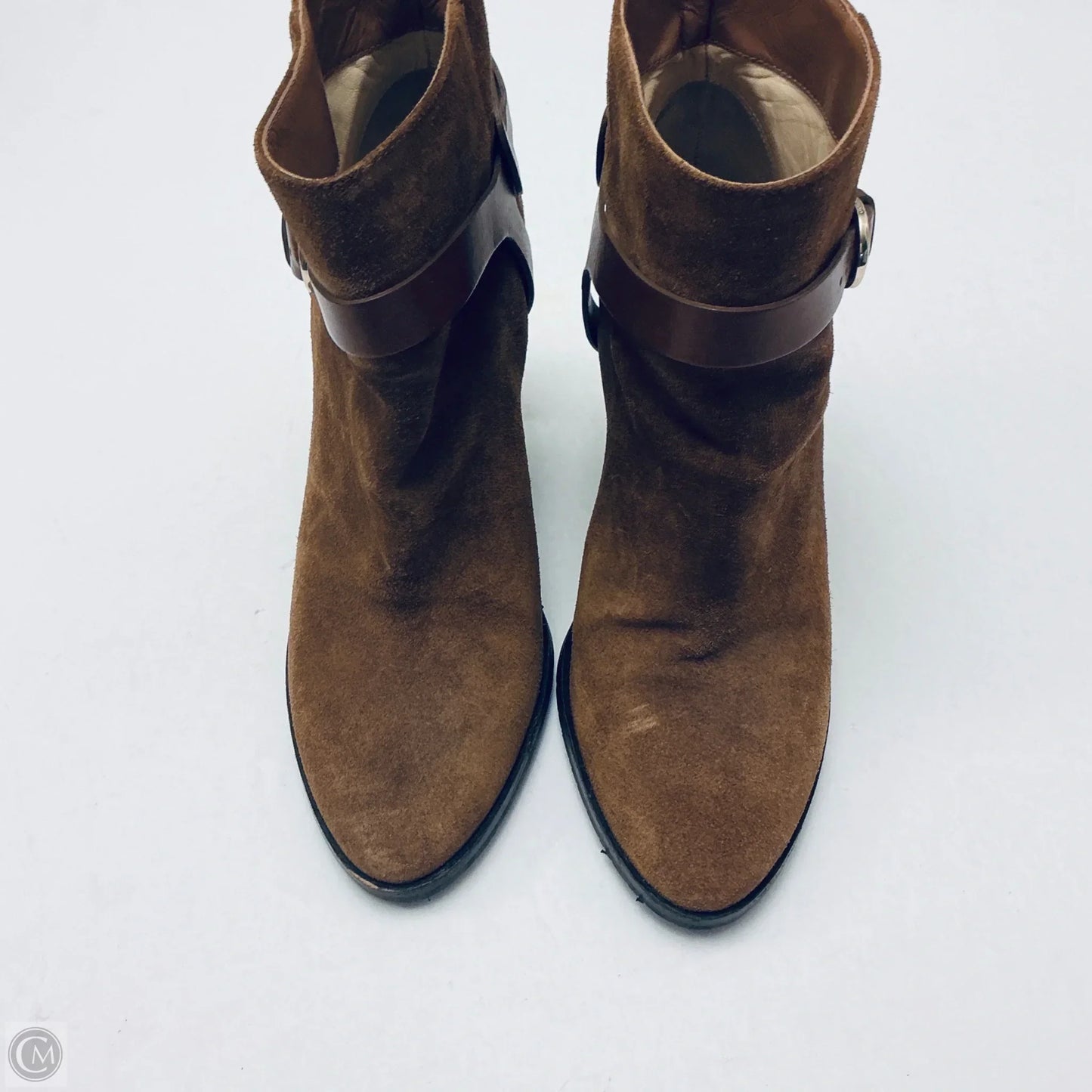 Boots Luxury Designer By Jimmy Choo In Brown, Size: 8.5