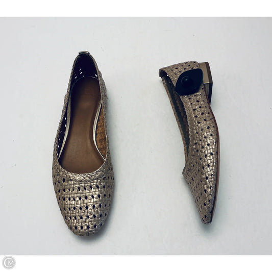 Shoes Flats By H For Halston In Gold, Size: 10