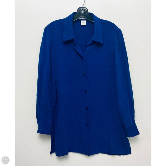 Top Long Sleeve By Josephine Chaus In Blue, Size: L