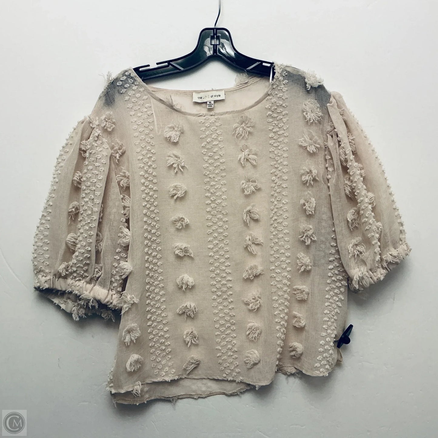 Top Short Sleeve By Clothes Mentor In Tan, Size: Xl