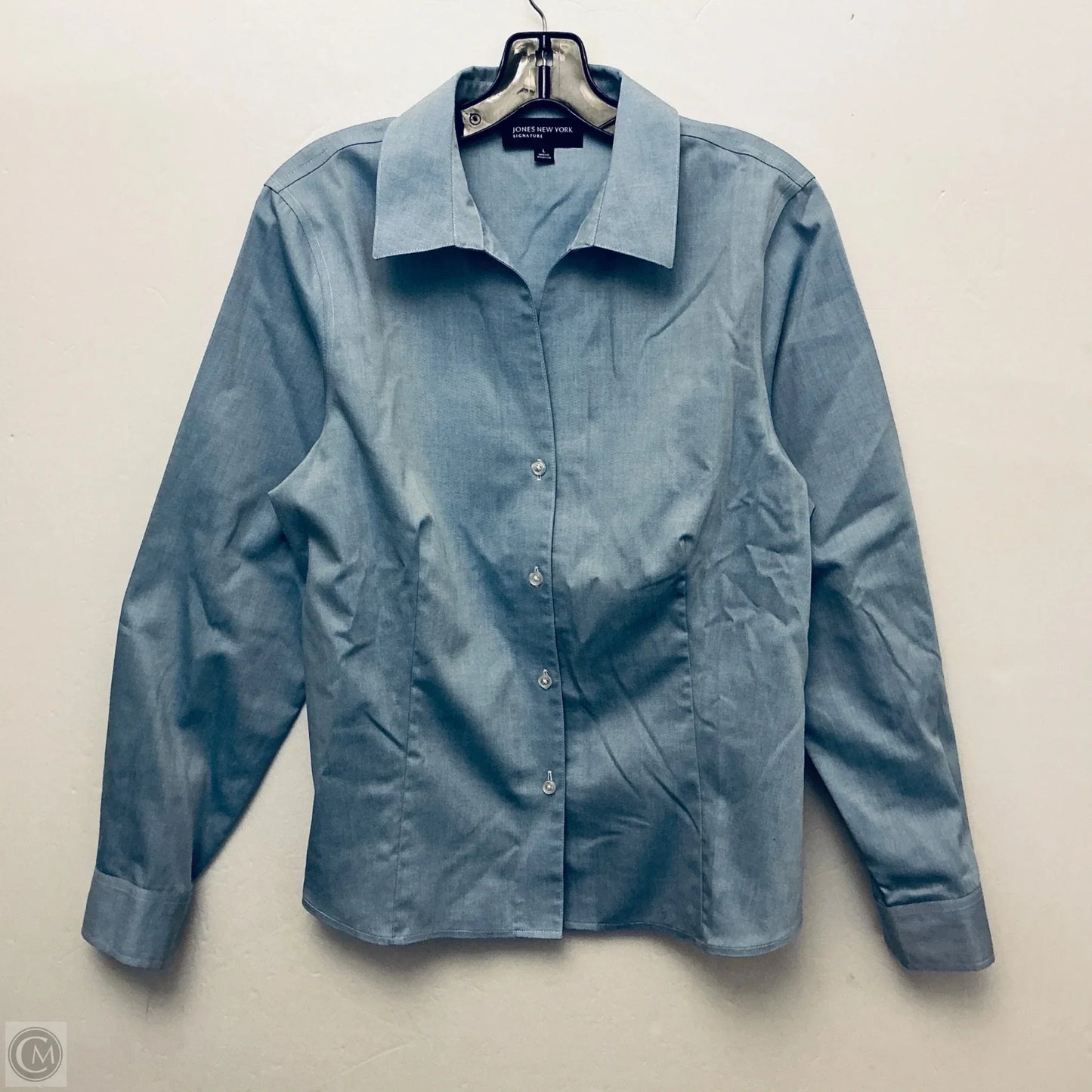 Top Long Sleeve By Jones New York In Blue, Size: L