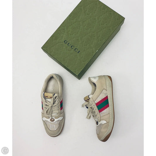 Shoes Luxury Designer By Gucci In Tan, Size: 9