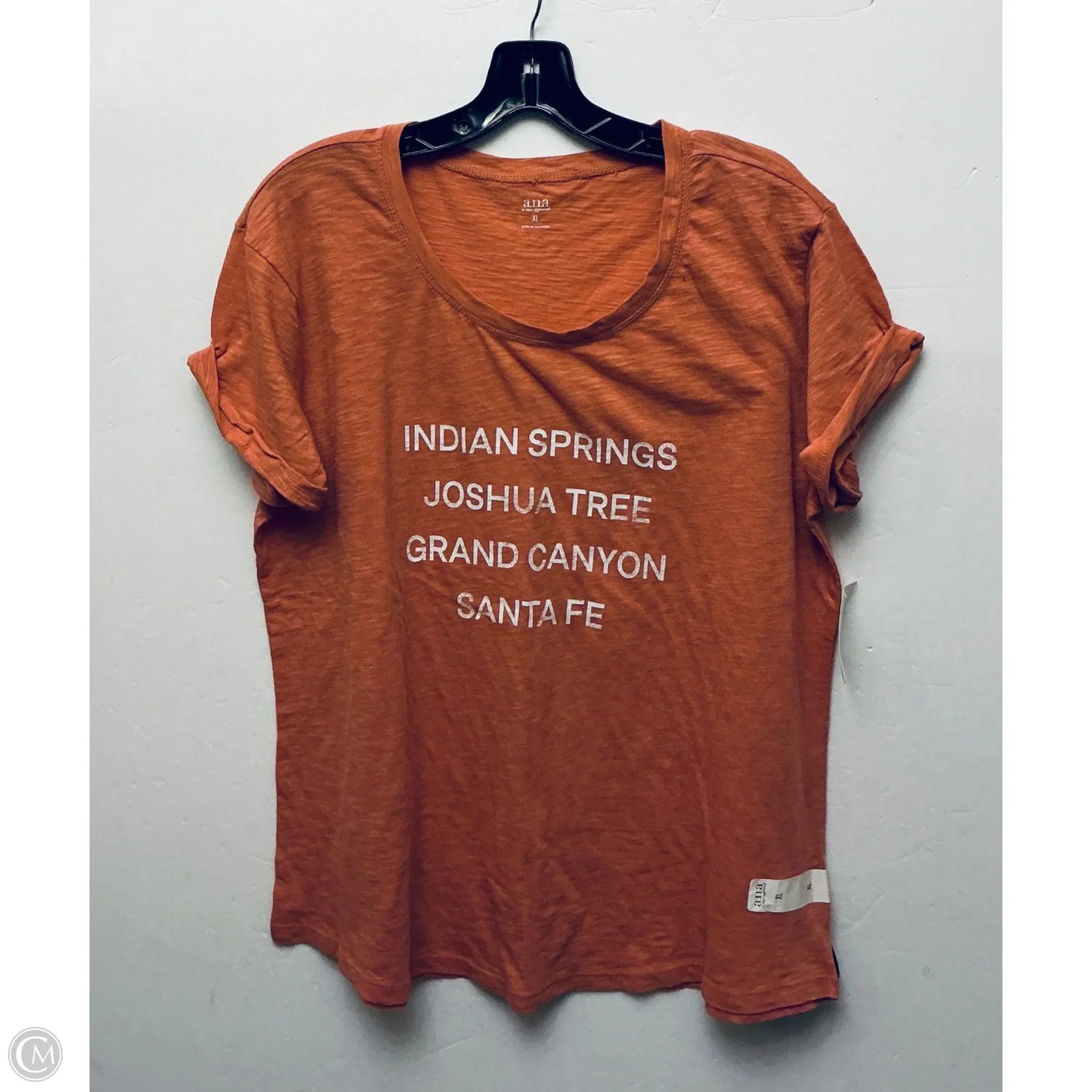 Top Short Sleeve Basic By Ana In Orange, Size: Xl