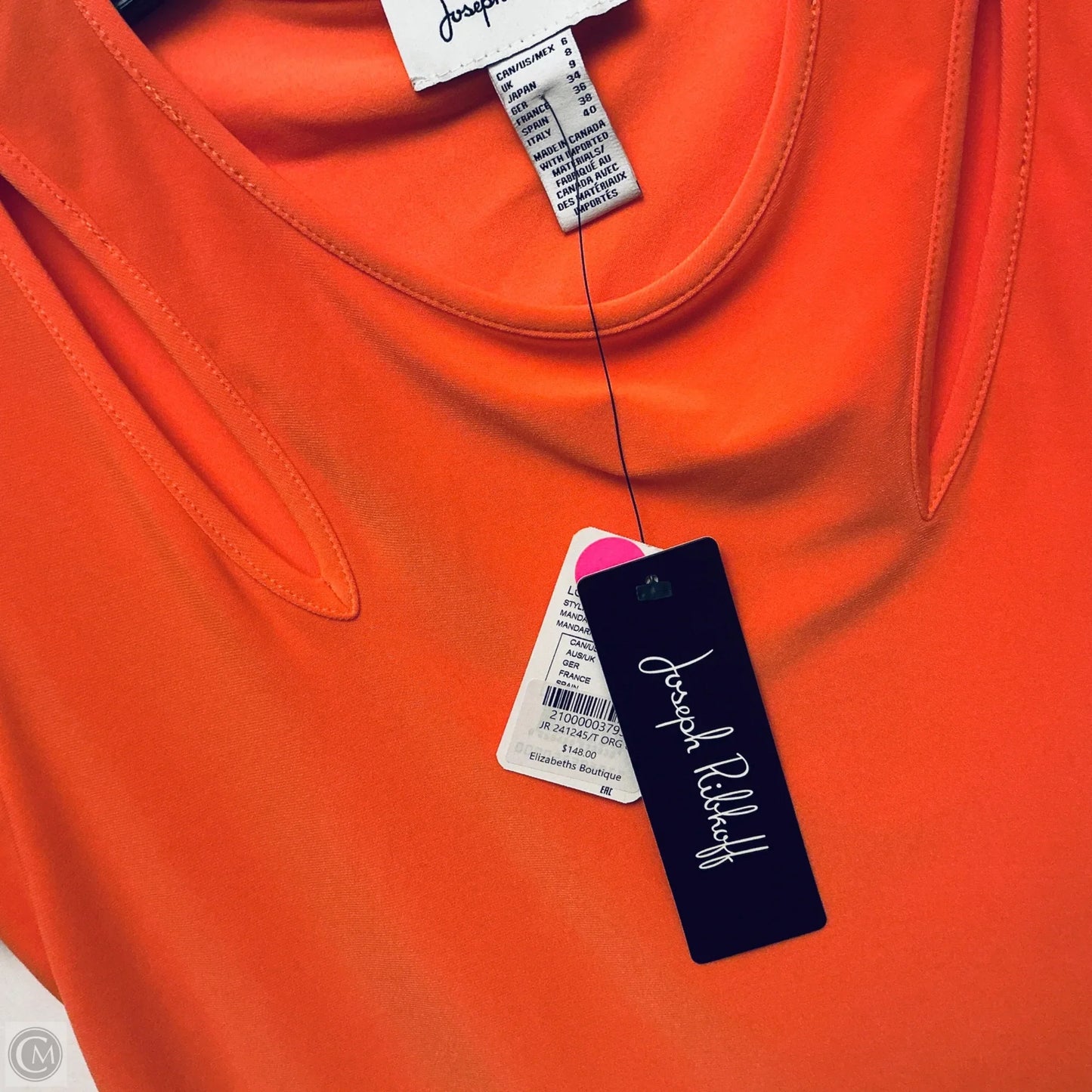Top Short Sleeve By Joseph Ribkoff In Orange, Size: S