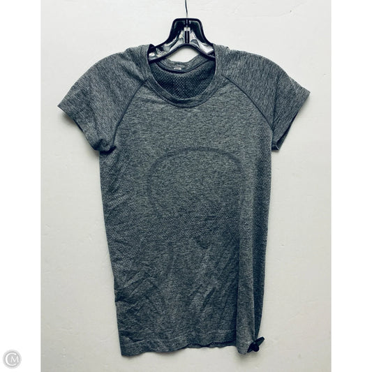 Athletic Top Short Sleeve By Lululemon In Grey, Size: S