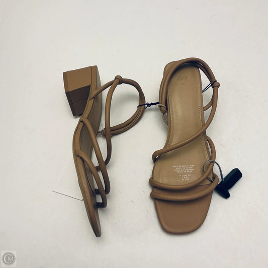 Sandals Heels Block By H&m In Tan, Size: 8.5