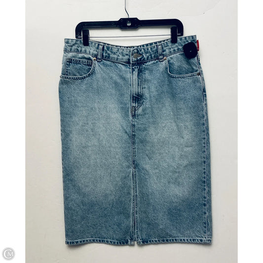 Skirt Midi By H&m In Blue Denim, Size: 12