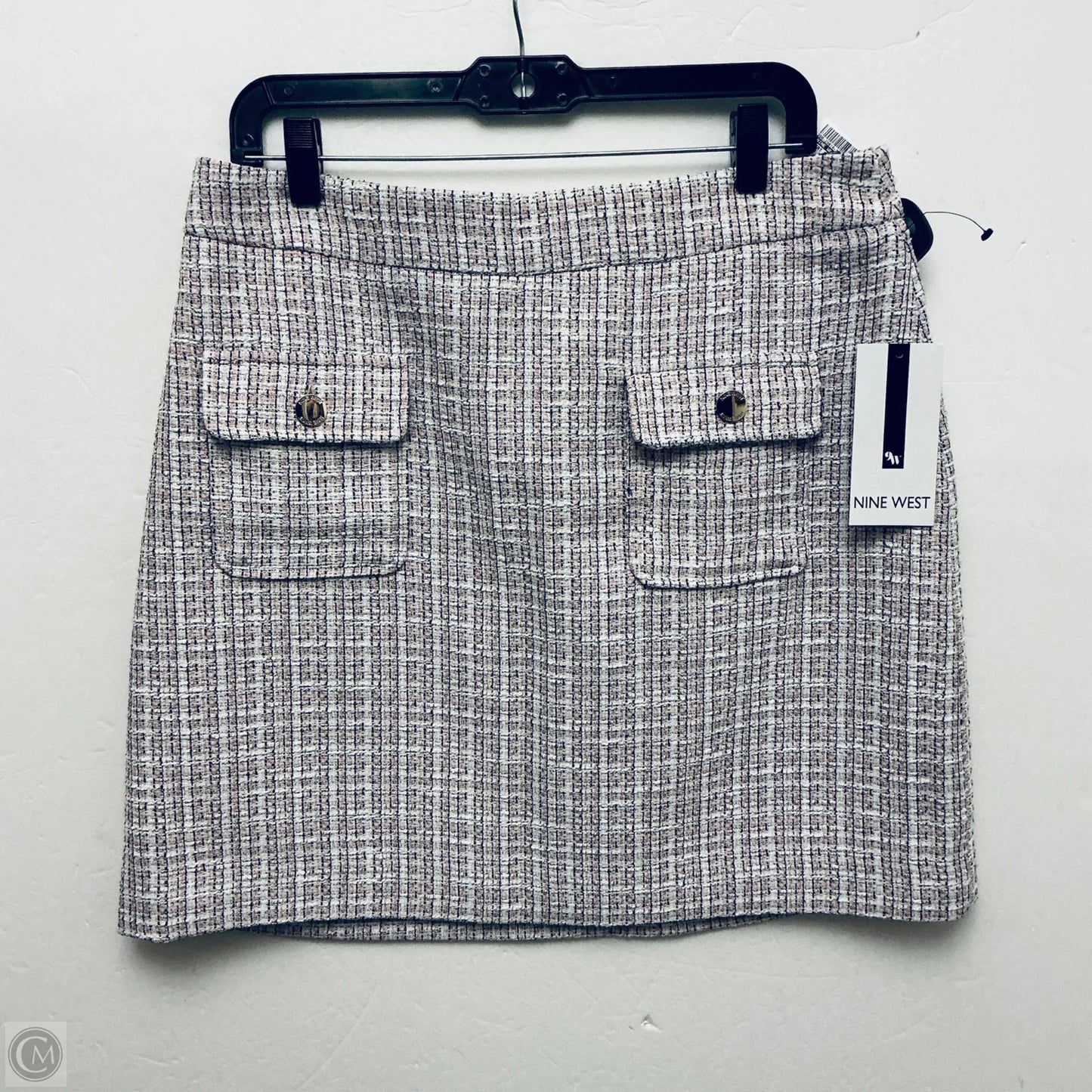 Skirt Midi By Nine West Apparel In Pink & White, Size: L