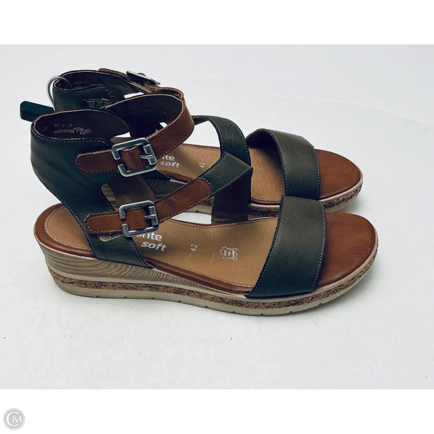 Sandals Heels Wedge By Cmc In Green, Size: 10