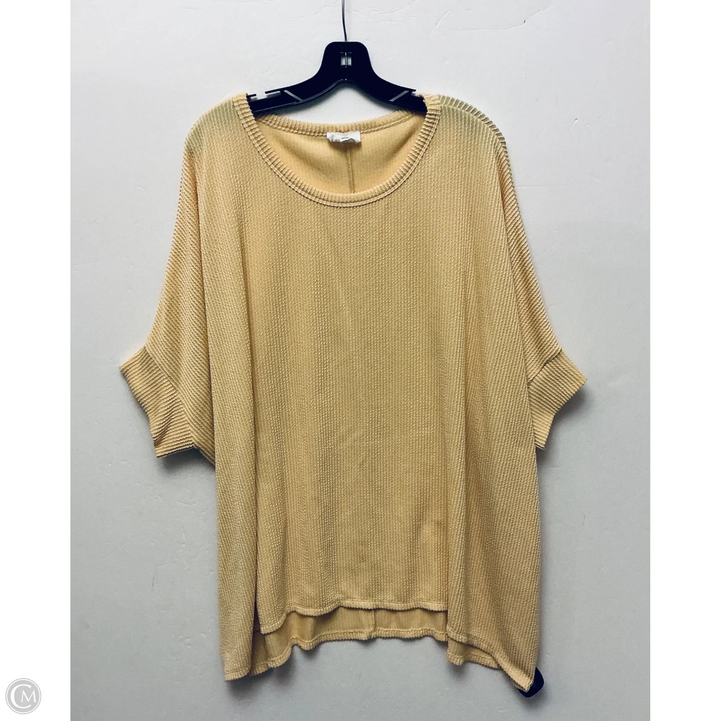Top Short Sleeve By Andree By Unit In Yellow, Size: 2x