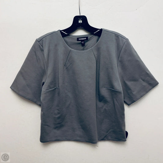 Top Short Sleeve By Express In Grey, Size: M