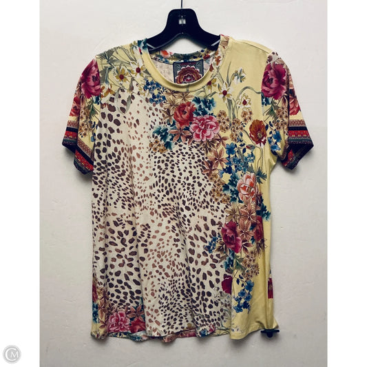 Top Short Sleeve By Johnny Was In Multi-colored, Size: S