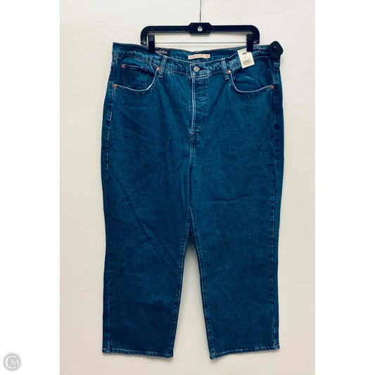 Jeans Straight By Levis In Blue Denim, Size: 18