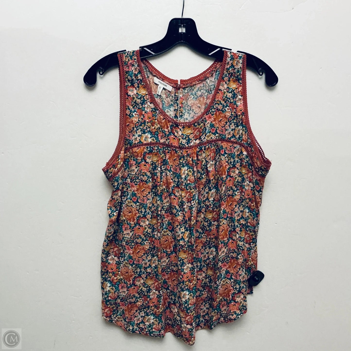 Top Sleeveless By Maurices In Floral Print, Size: L