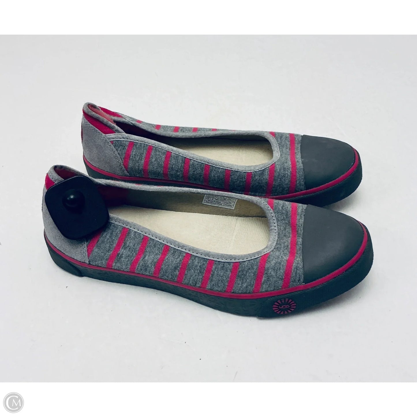 Shoes Designer By Ugg In Grey & Pink, Size: 9.5