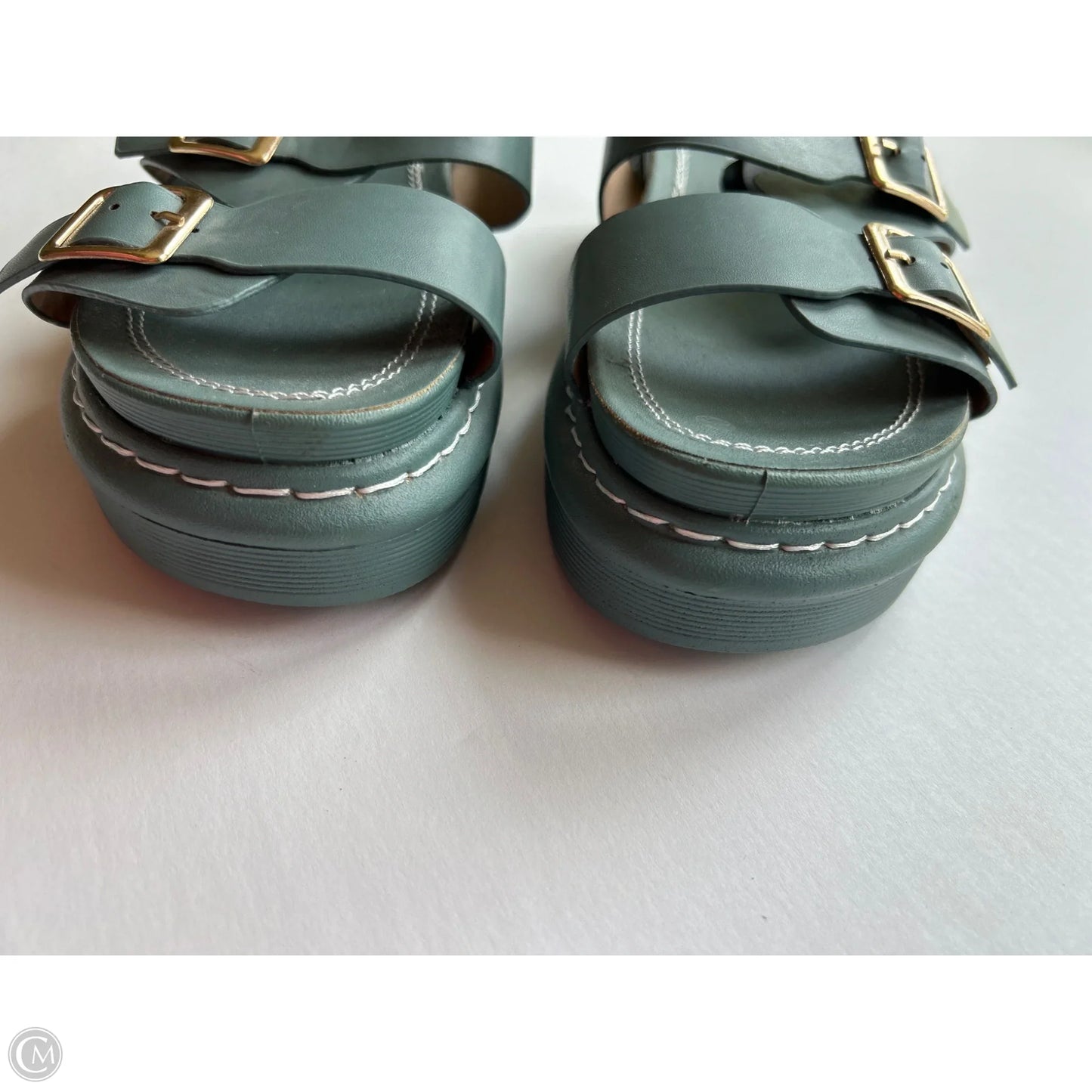 Sandals Heels Platform By Pink Lily In Teal, Size: 9