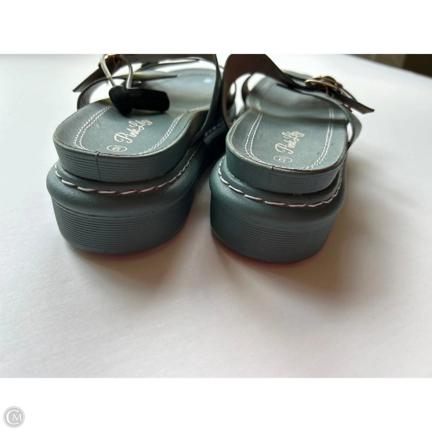 Sandals Heels Platform By Pink Lily In Teal, Size: 9