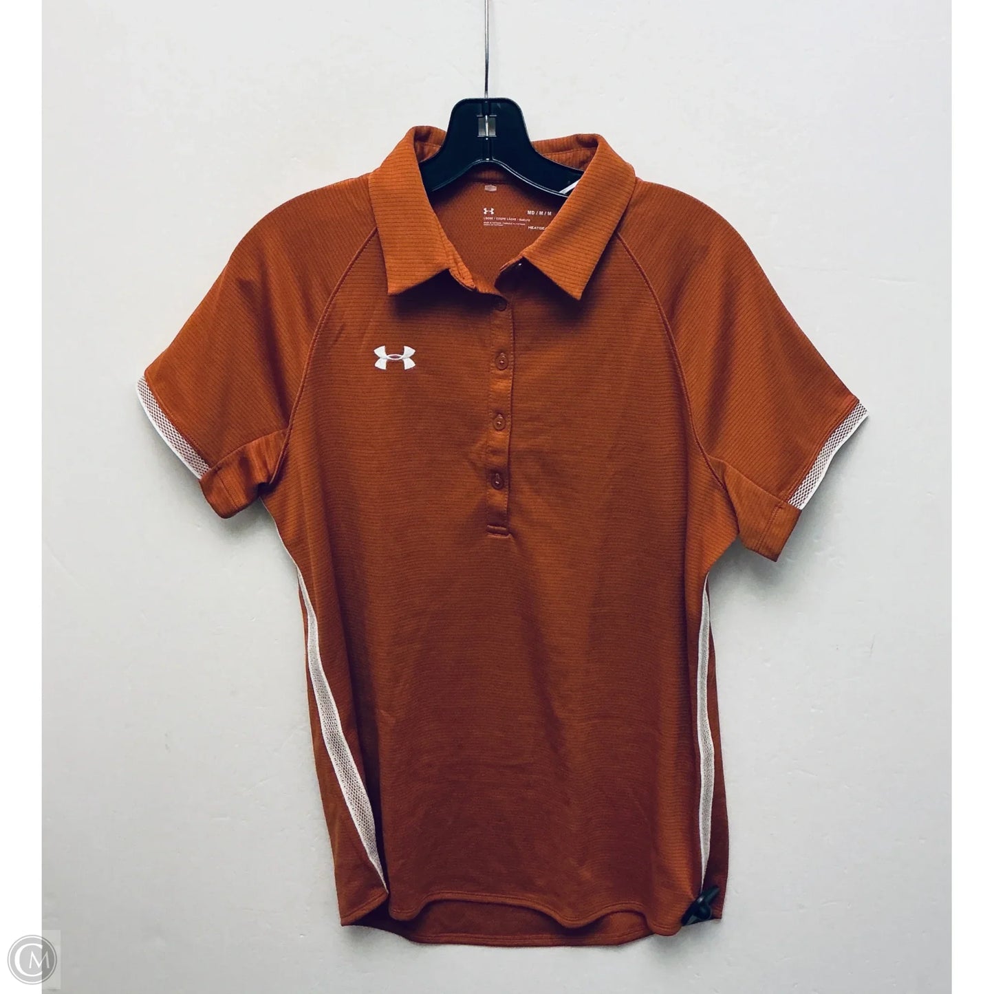 Top Short Sleeve By Under Armour In Orange, Size: M