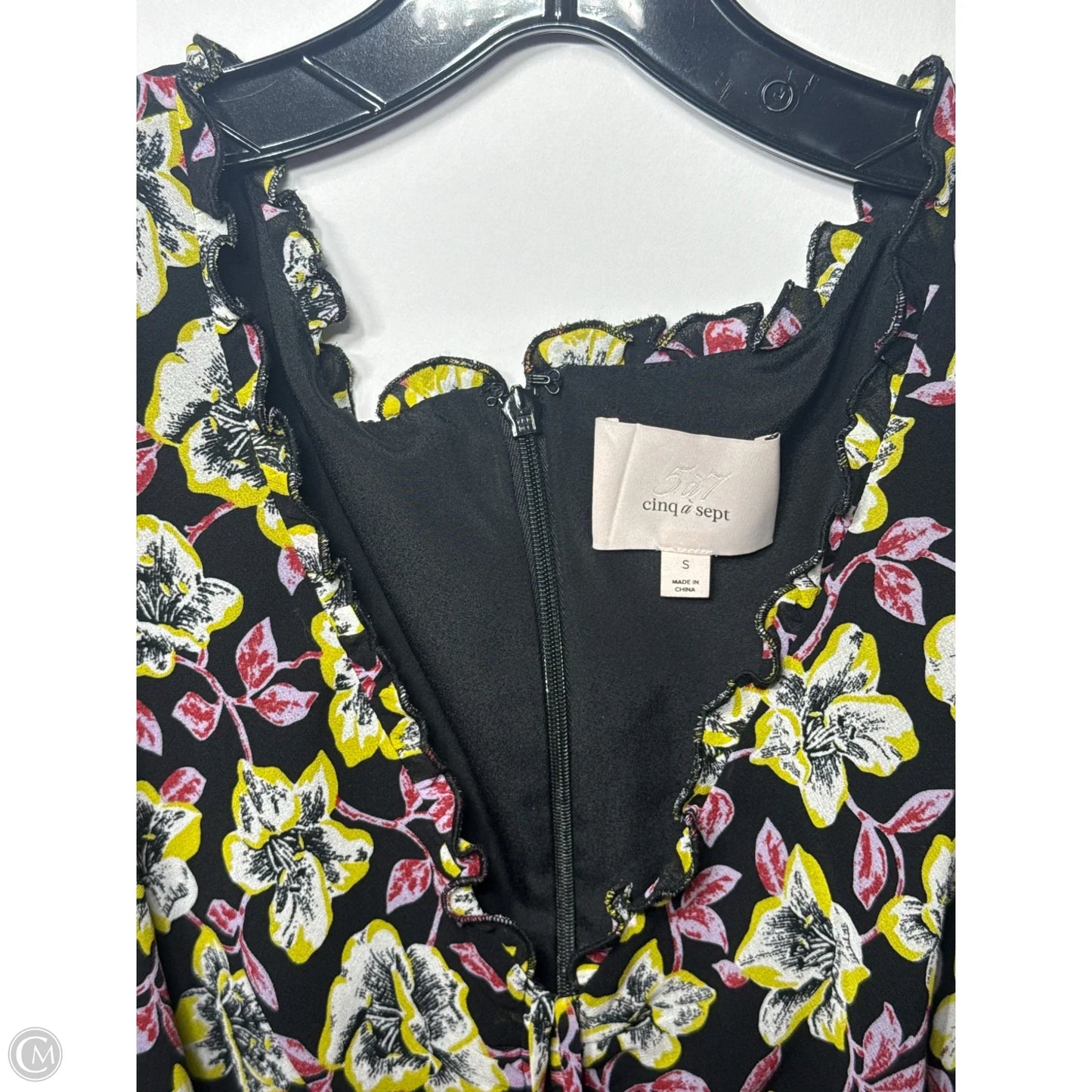 Top Short Sleeve By Cinc A Sept In Floral Print, Size: S