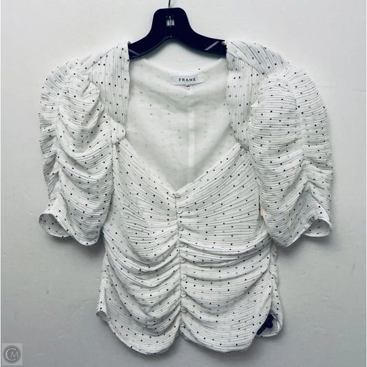 Top Short Sleeve By Frame In White, Size: M