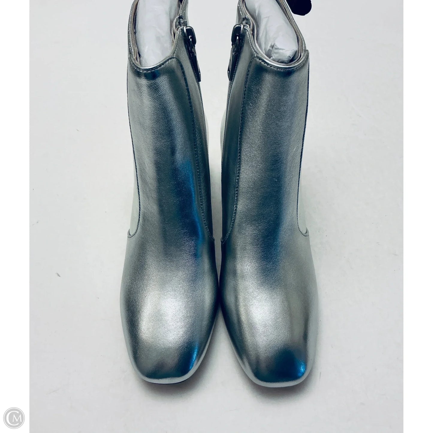 Boots Designer By Coach In Silver, Size: 8