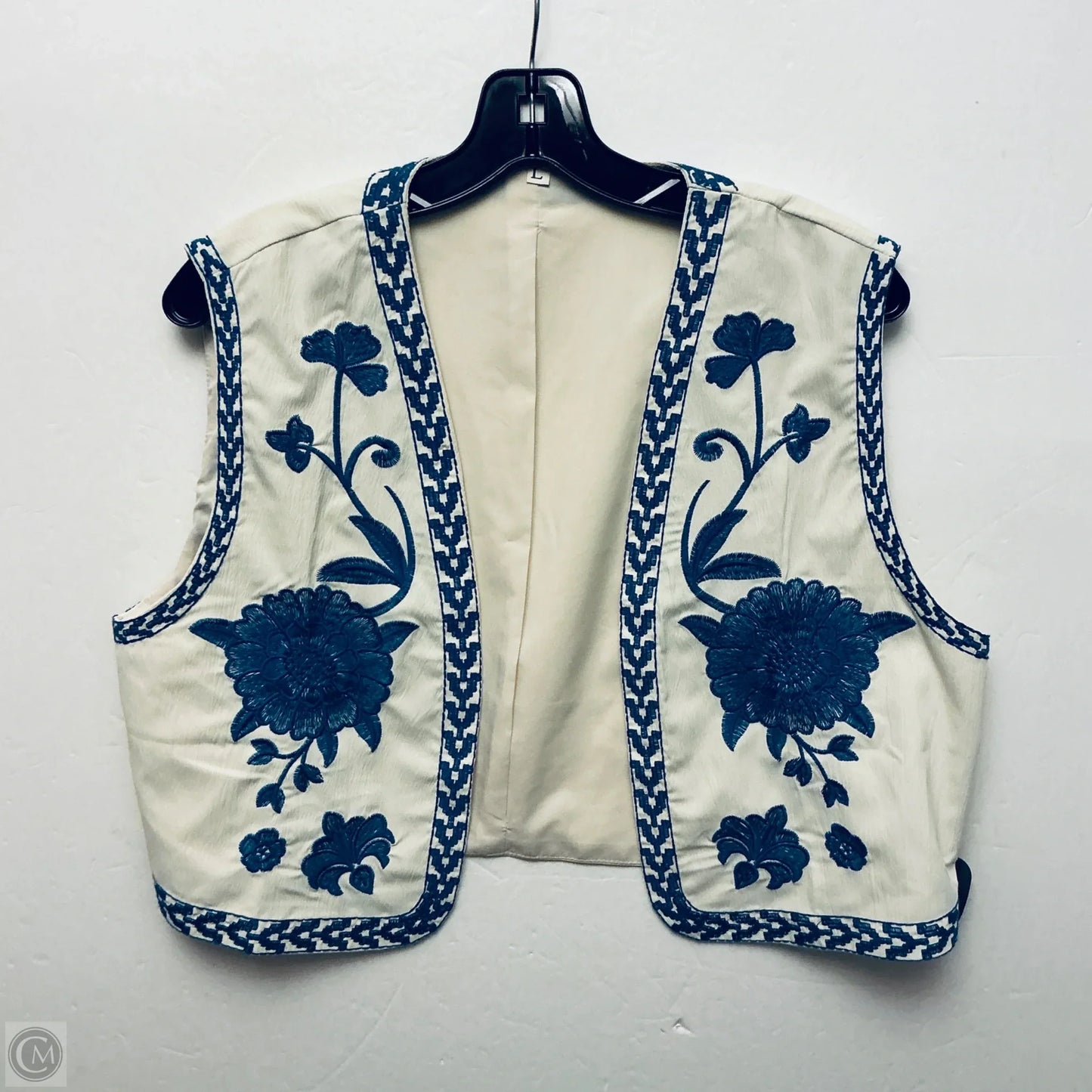 Vest Other By Clothes Mentor In Cream, Size: L