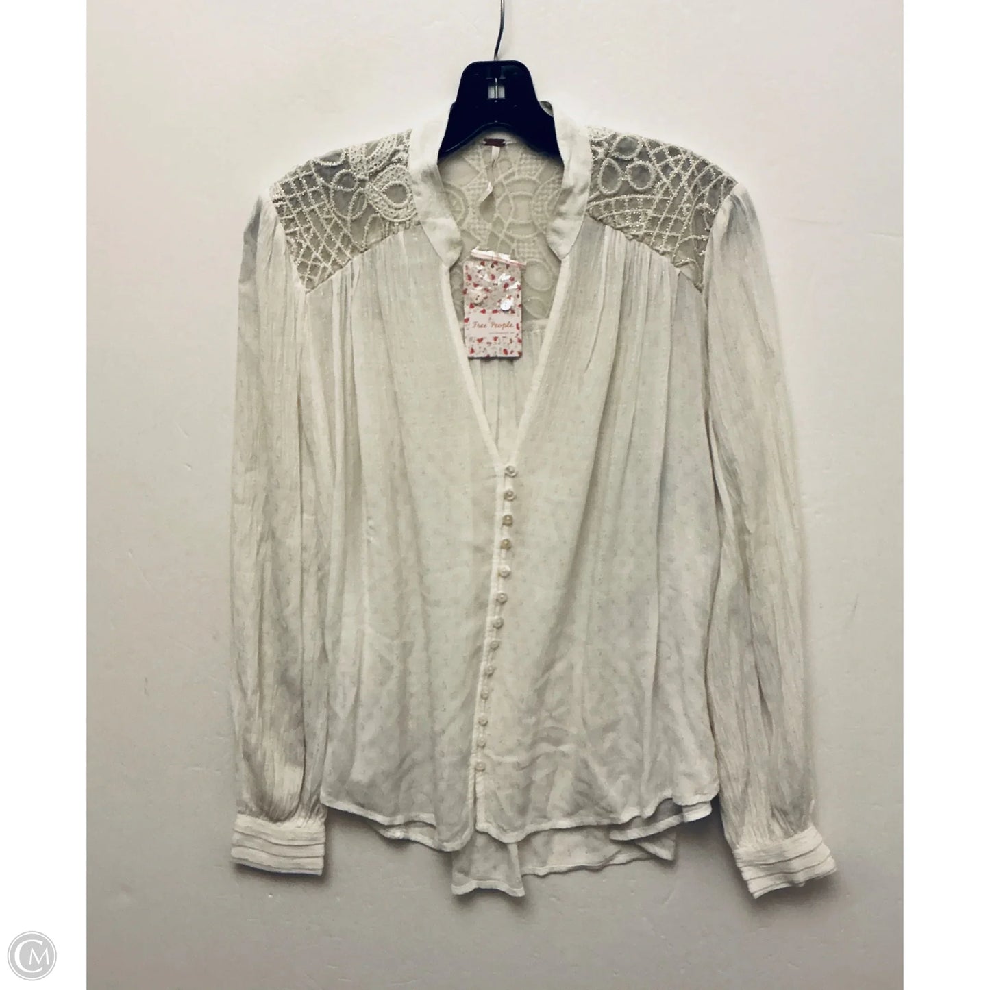 Top Long Sleeve By Free People In Ivory, Size: Xs