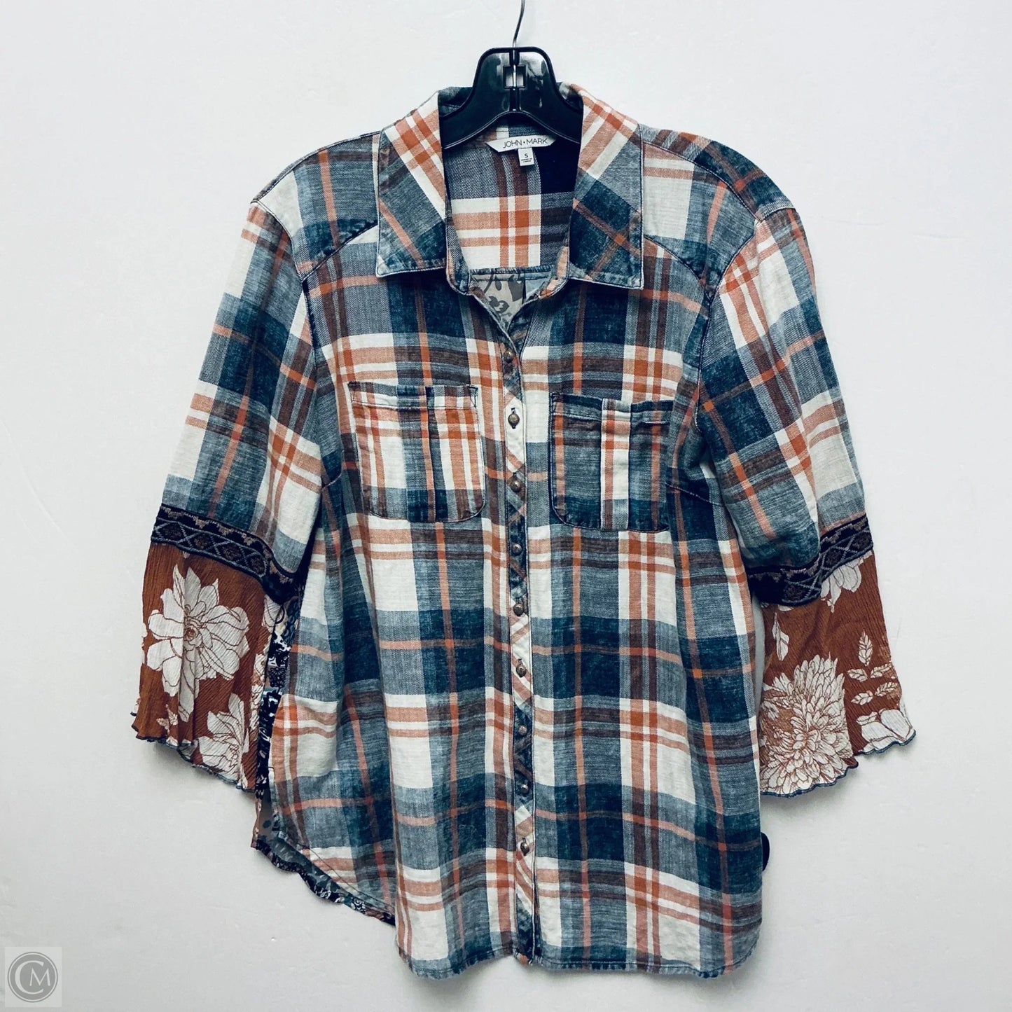 Top Long Sleeve By John Mark In Plaid Pattern, Size: S