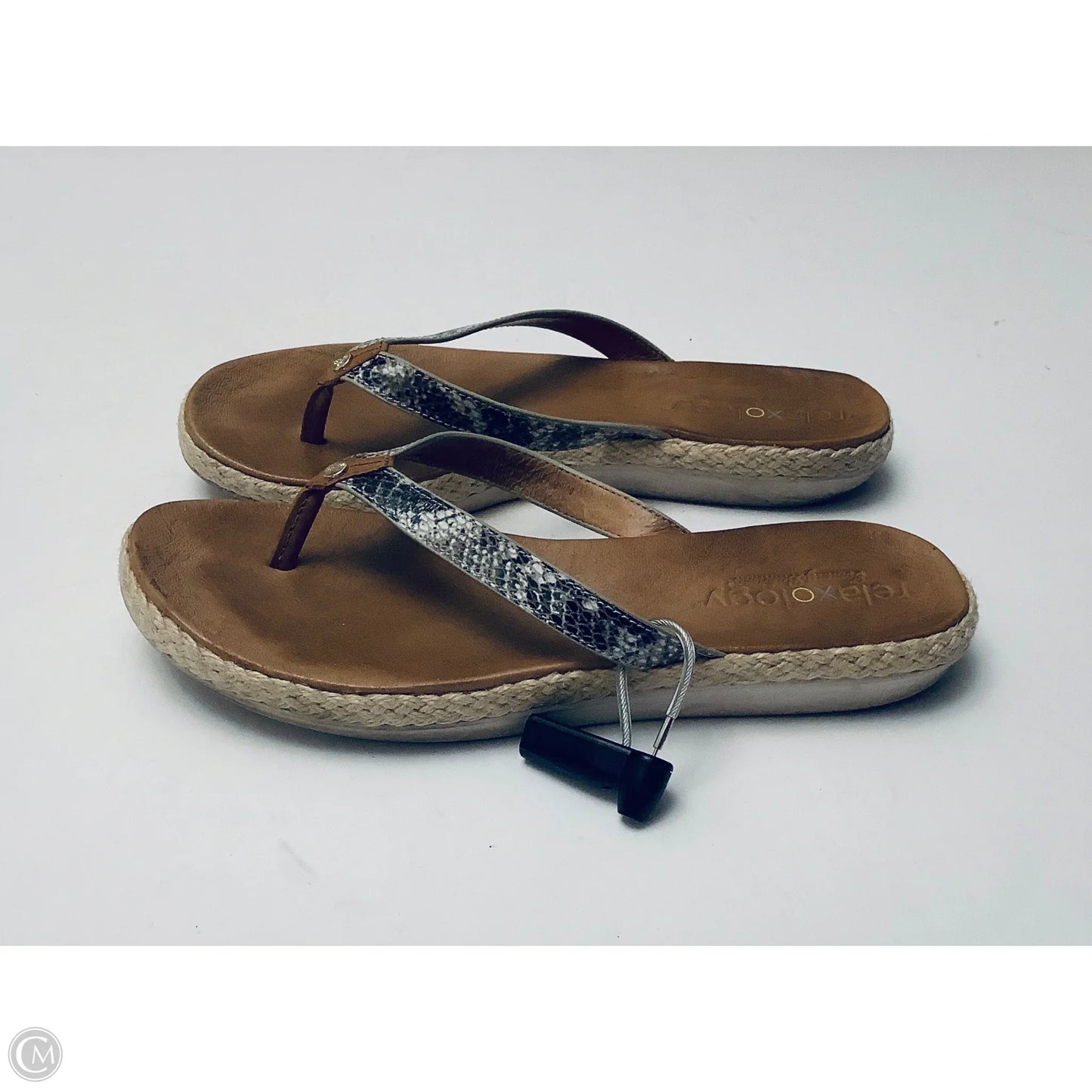 Sandals Flats By Tommy Bahama In Snakeskin Print, Size: 9