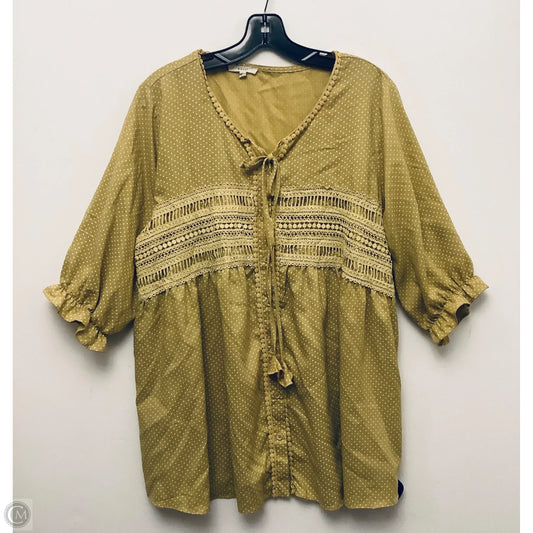 Top Short Sleeve By Easel In Green, Size: L