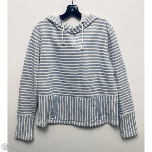 Sweatshirt Hoodie By Clothes Mentor In Blue & White, Size: M