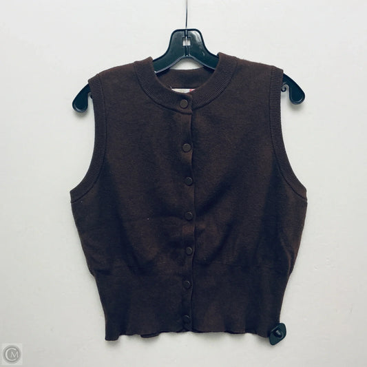 Vest Sweater By Clothes Mentor In Brown, Size: Xl