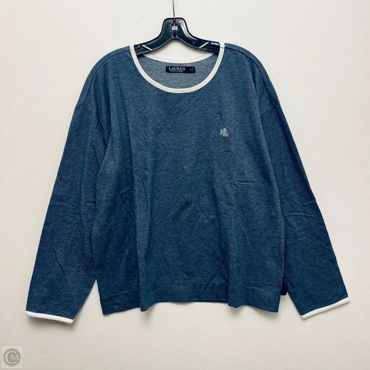 Top Long Sleeve By Ralph Lauren In Blue, Size: Xl