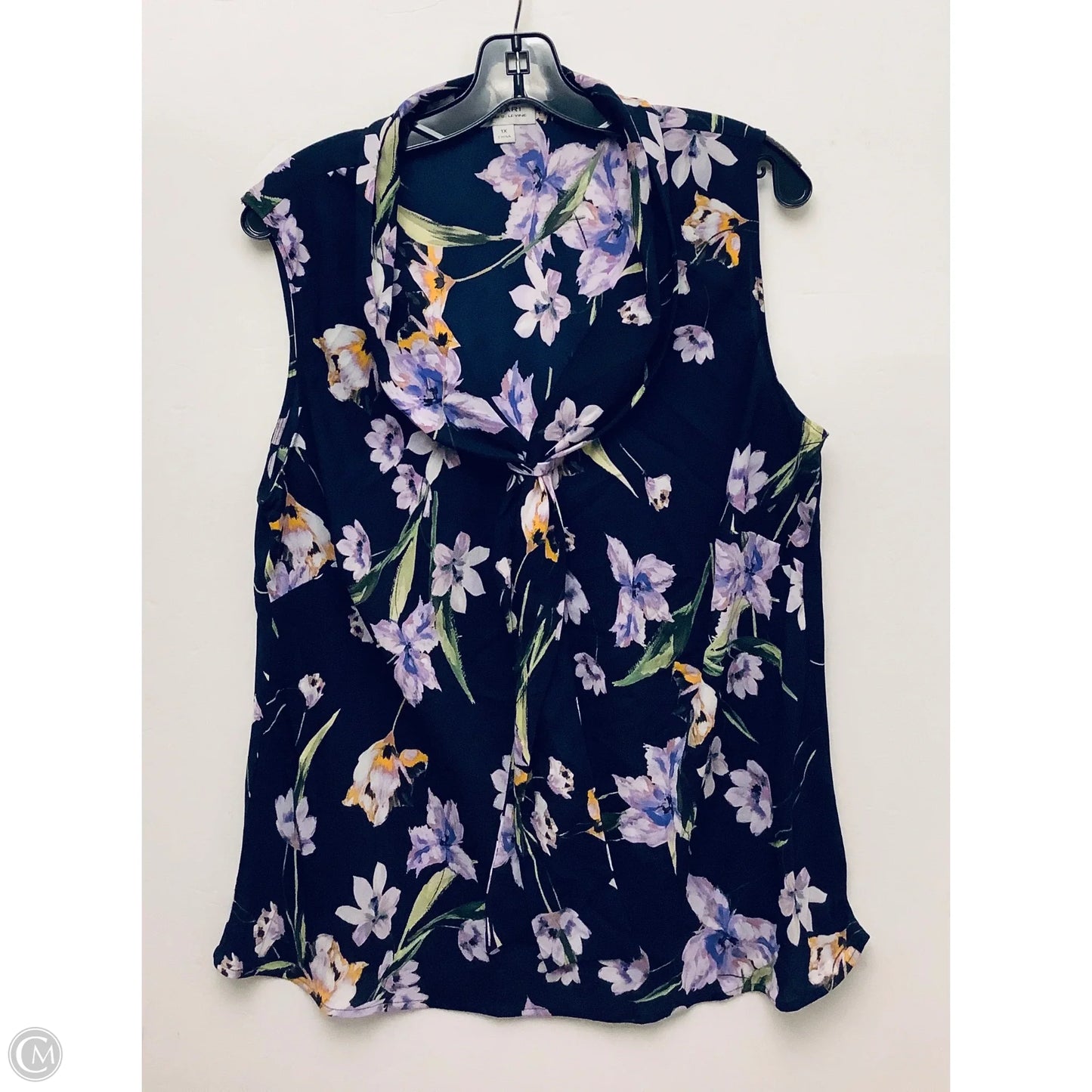 Top Sleeveless By Tahari By Arthur Levine In Floral Print, Size: 1x