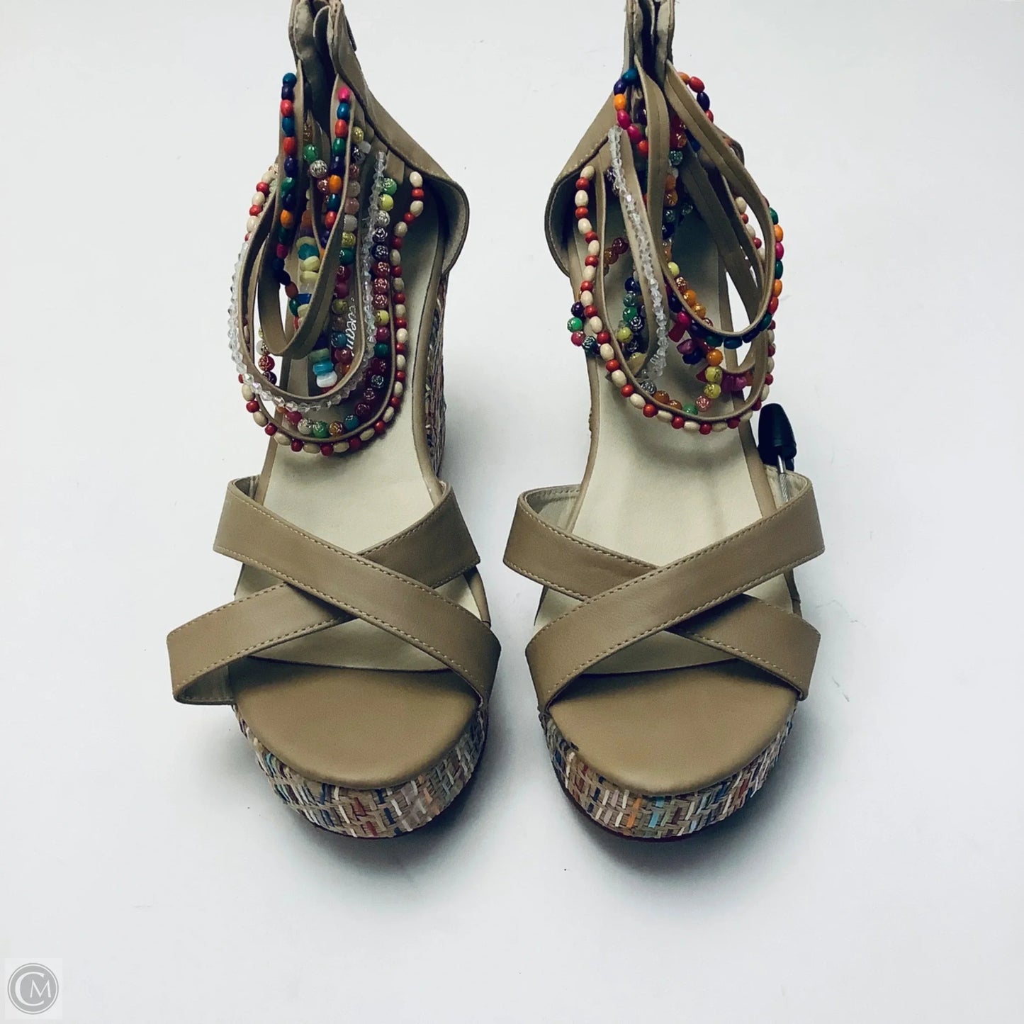 Sandals Heels Wedge By Clothes Mentor In Multi-colored, Size: 10