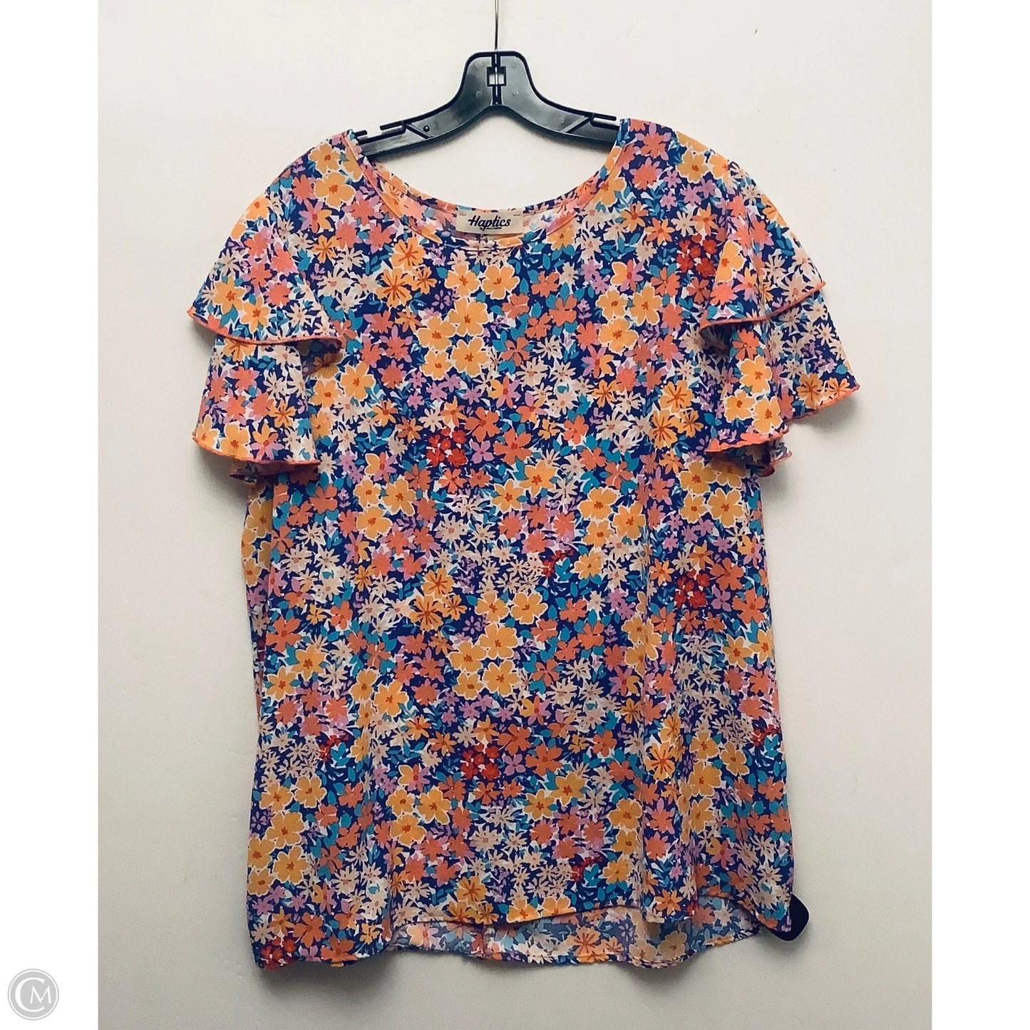 Top Short Sleeve By Haptics In Floral Print, Size: 2x