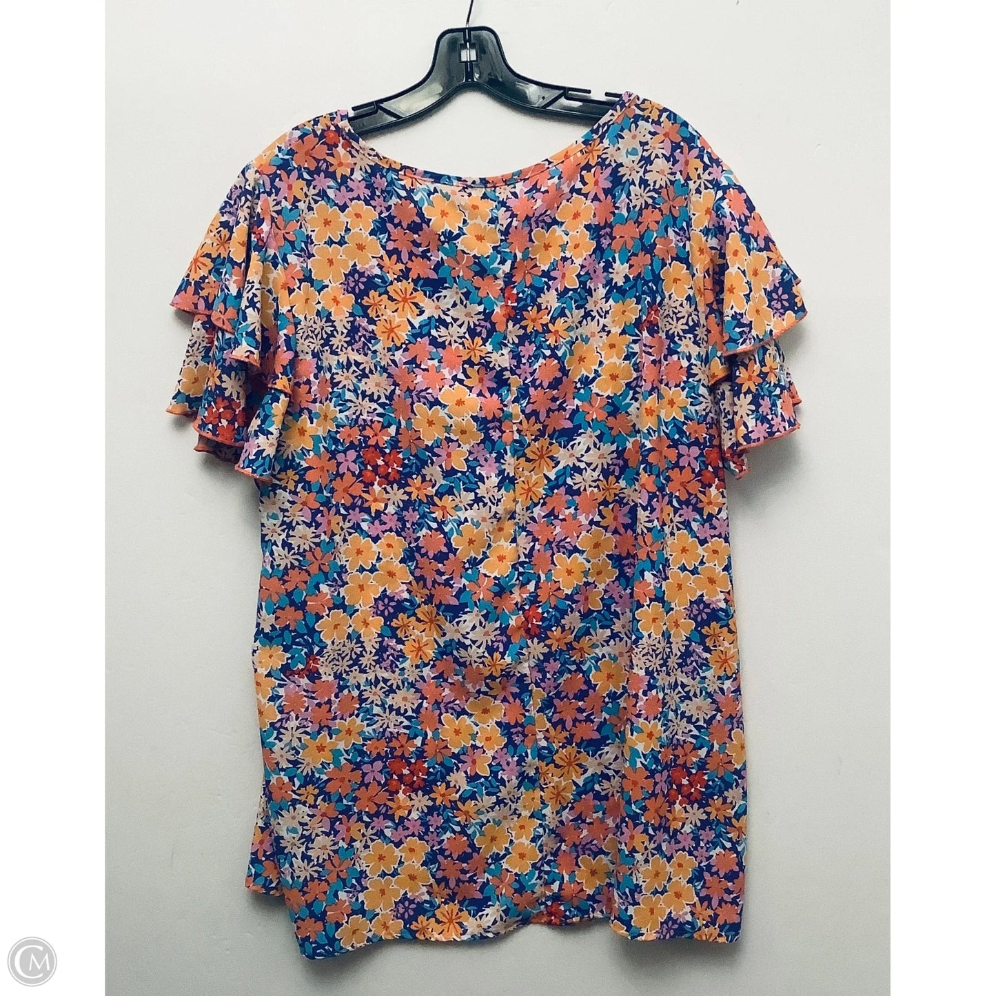 Top Short Sleeve By Haptics In Floral Print, Size: 2x