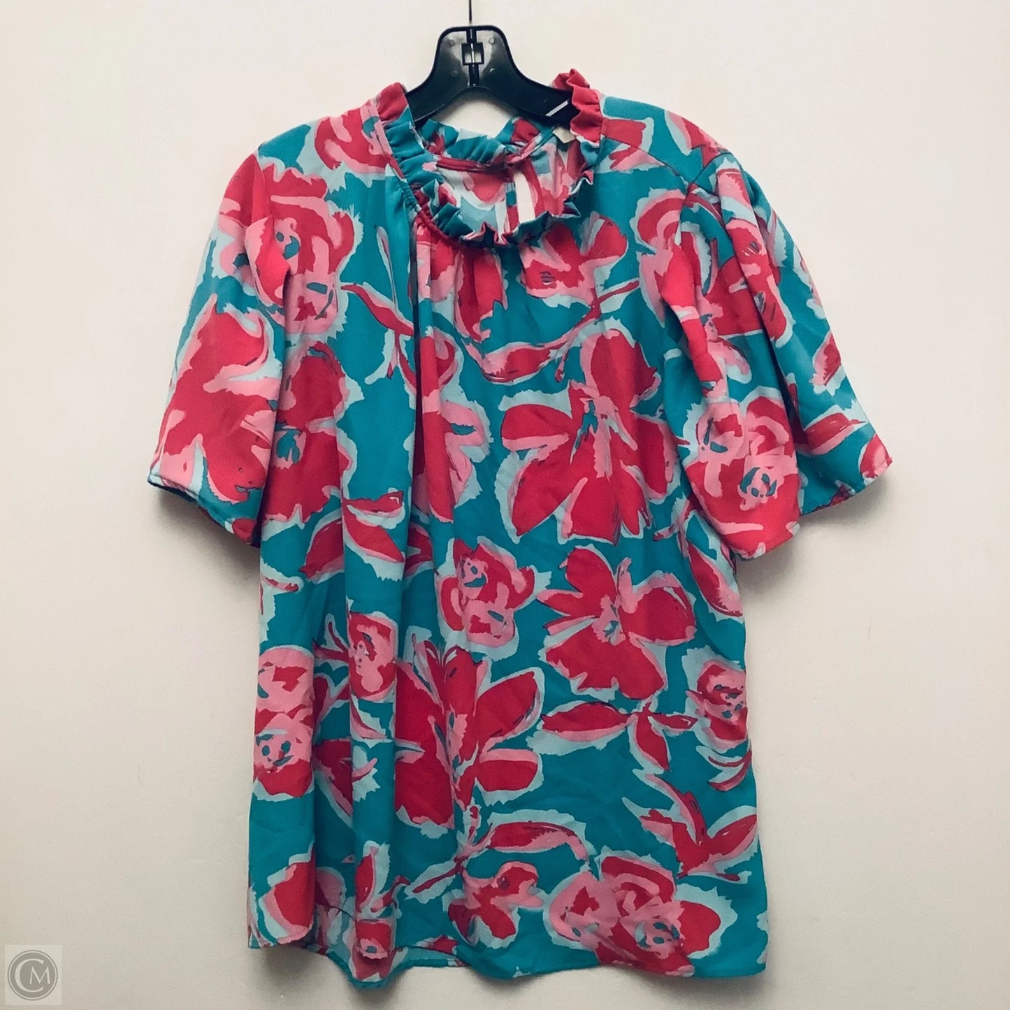 Top Short Sleeve By Haptics In Floral Print, Size: 2x