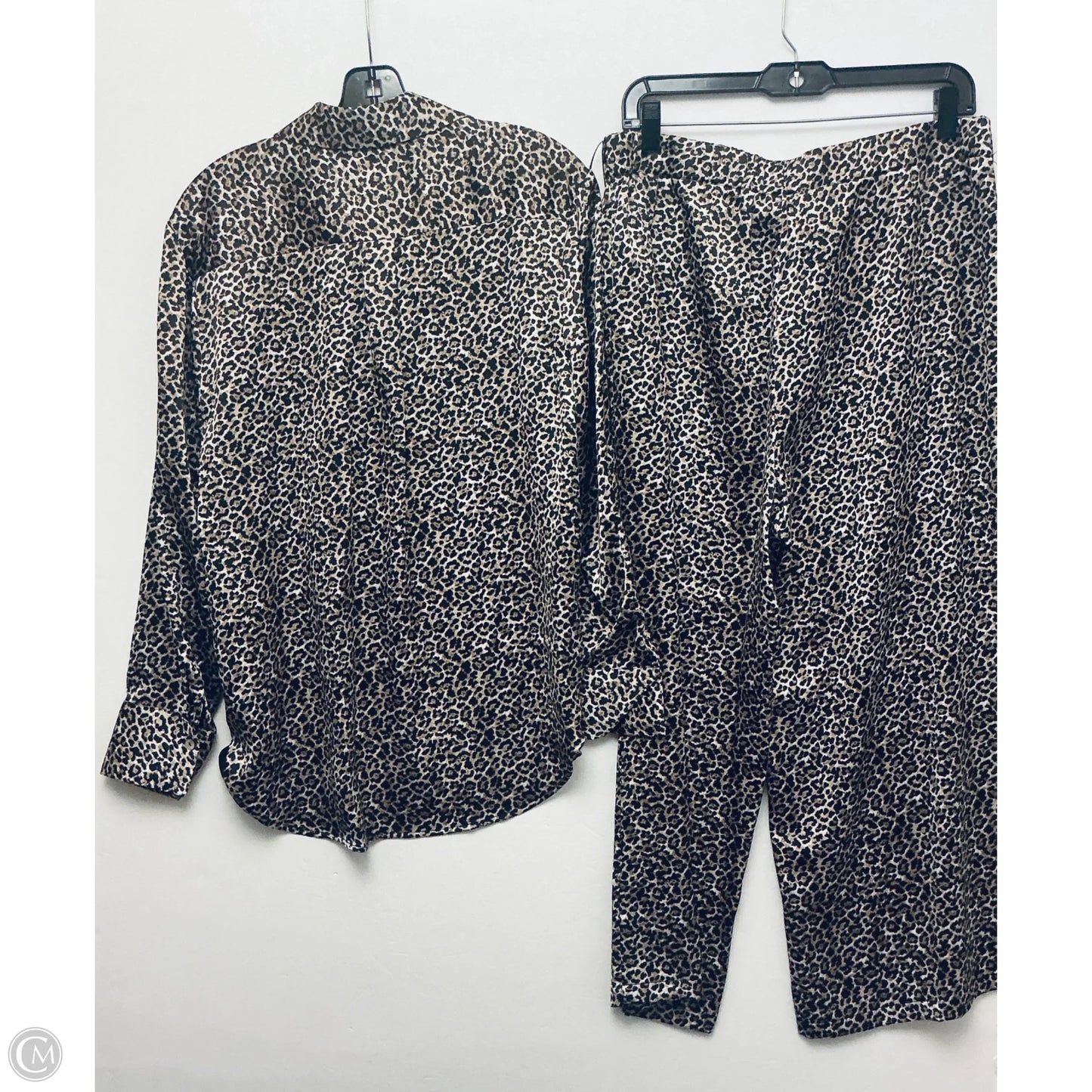 Pants Set 2pc By Nicole Miller In Animal Print, Size: L