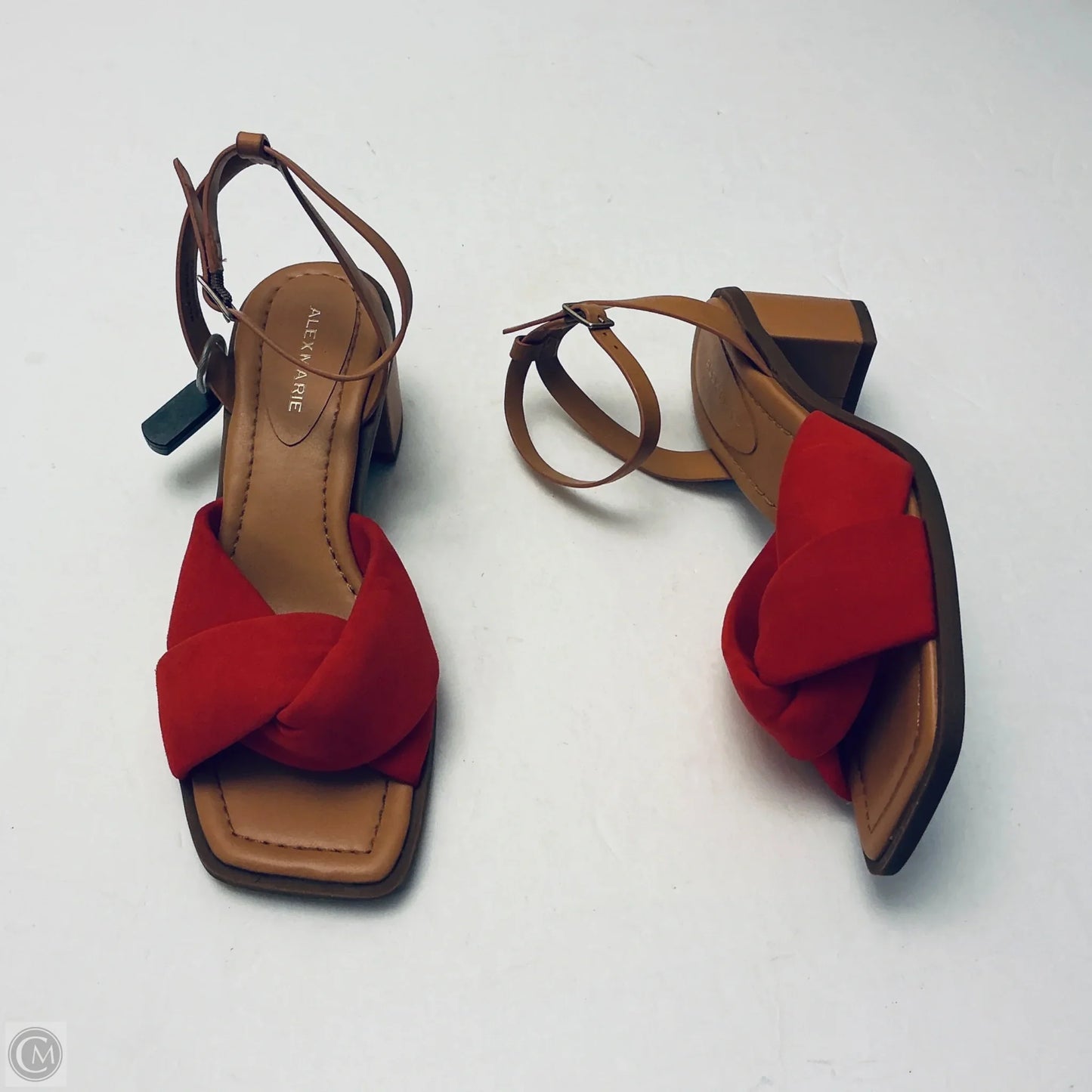 Sandals Heels Block By Alex Marie In Red, Size: 7