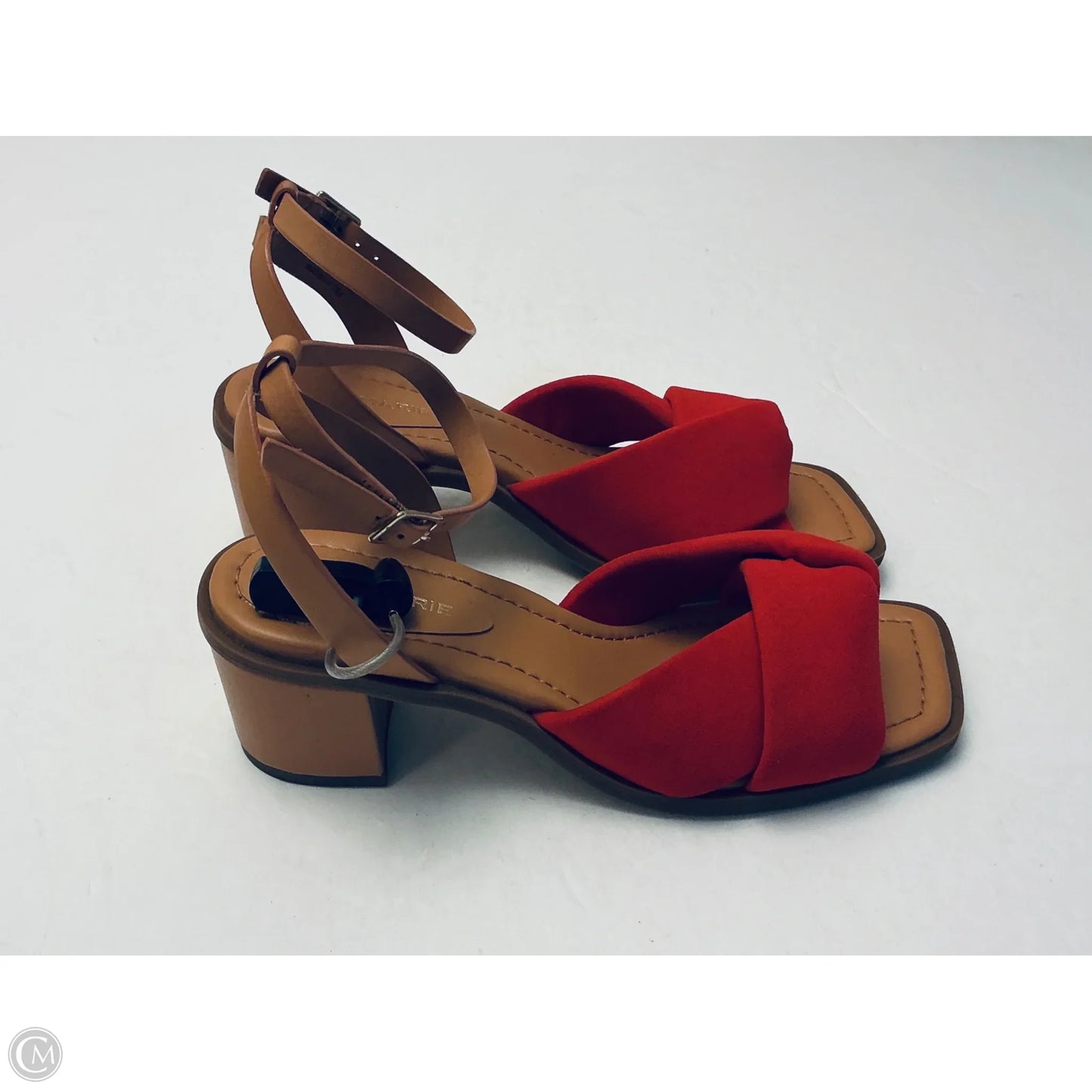 Sandals Heels Block By Alex Marie In Red, Size: 7