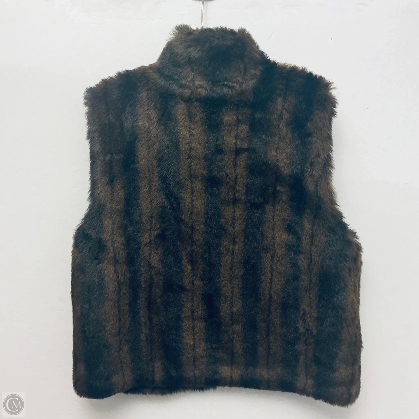 Vest Faux Fur & Sherpa By Clothes Mentor In Brown, Size: L