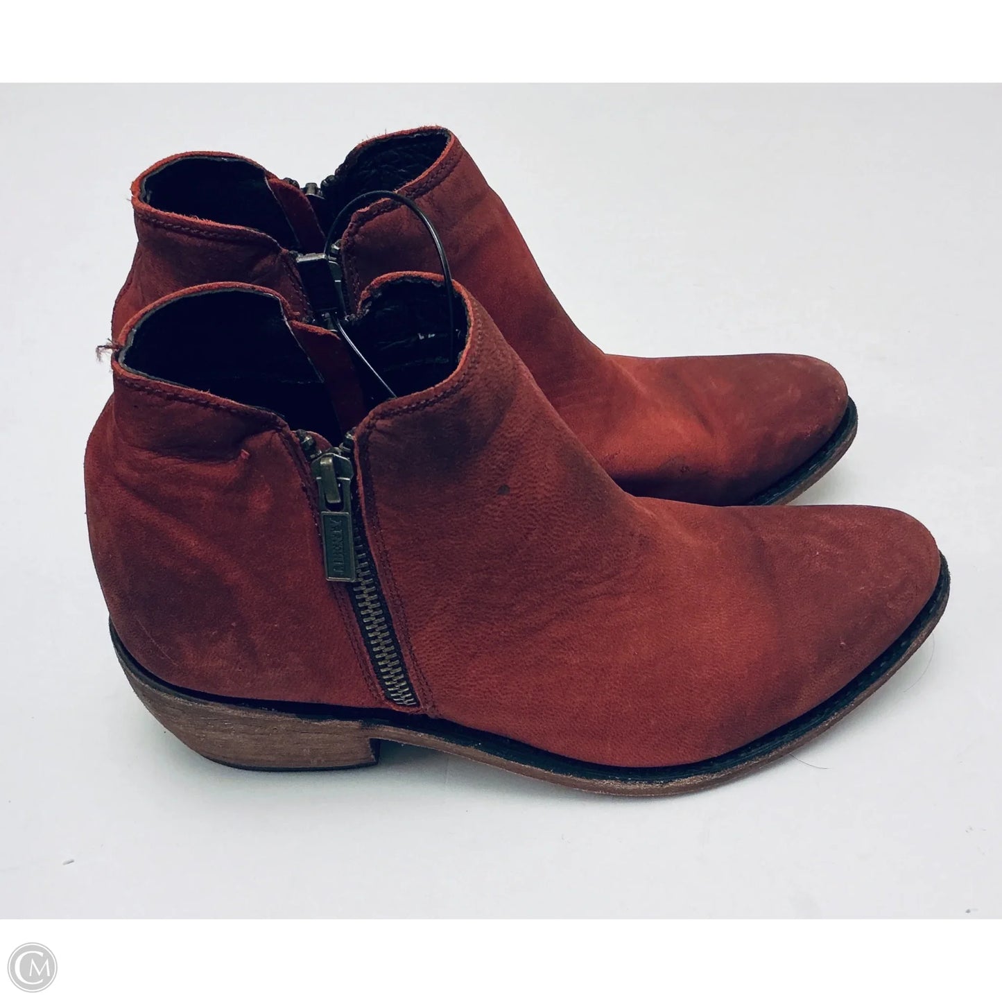 Boots Ankle Flats By Cmc In Maroon, Size: 8