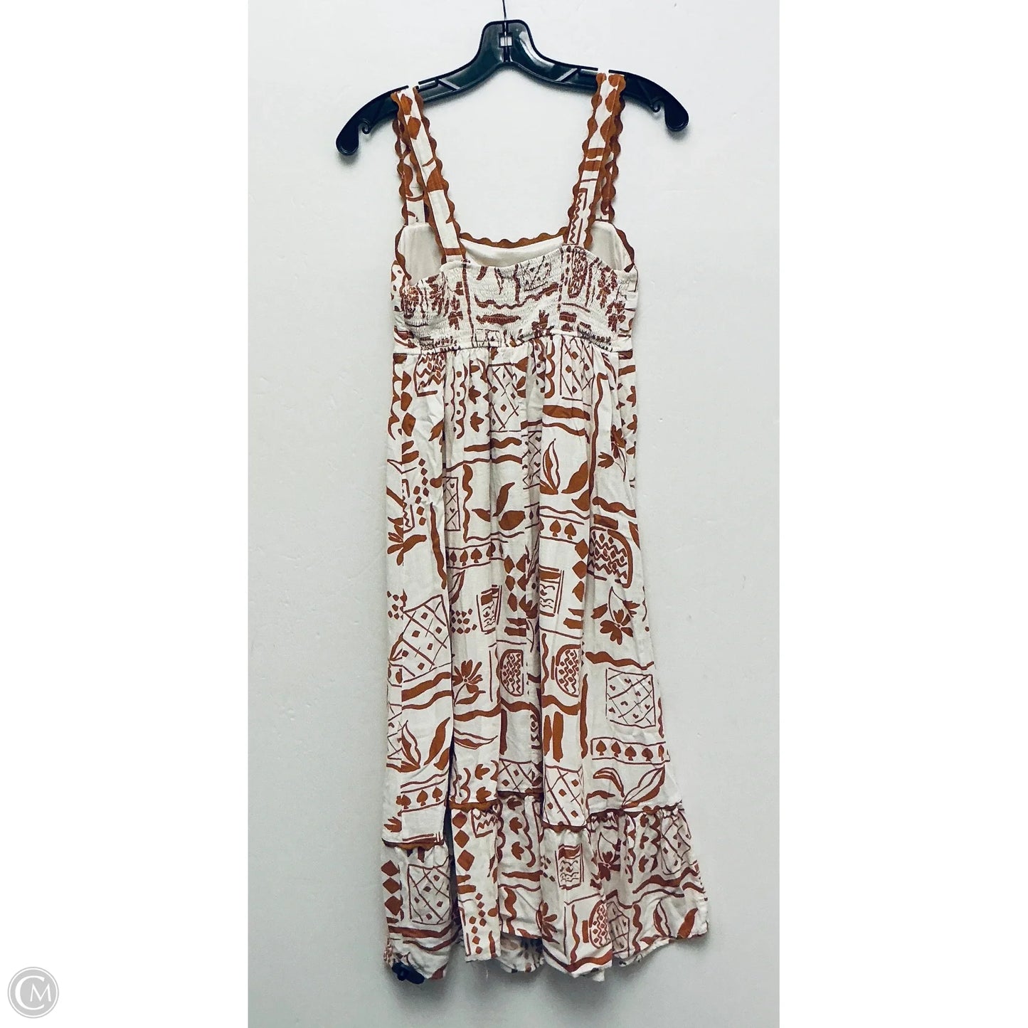 Dress Casual Midi By Calypso St Barth In Cream & Orange, Size: Xs