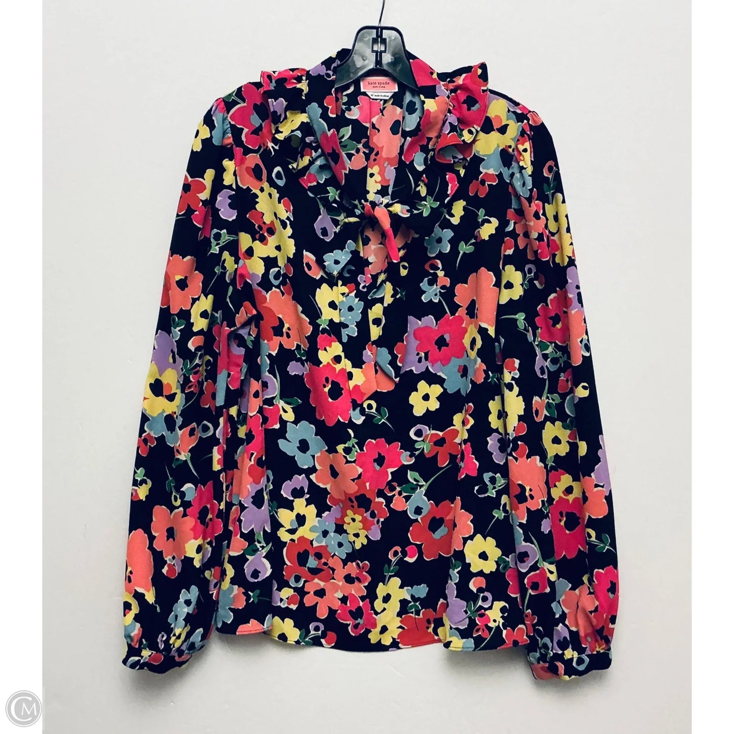 Top Long Sleeve Designer By Kate Spade In Floral Print, Size: Xl