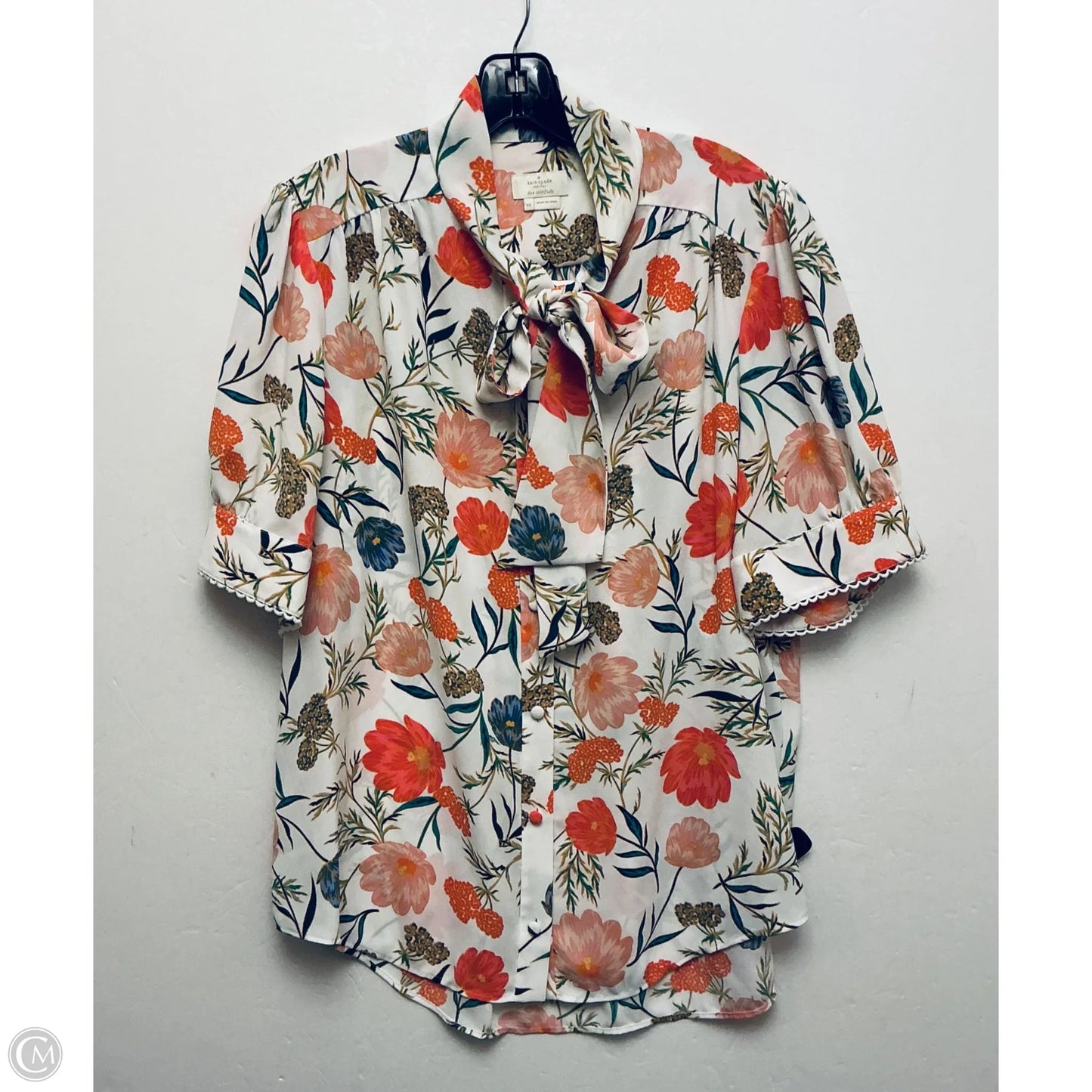 Top Short Sleeve Designer By Kate Spade In Floral Print, Size: Xl